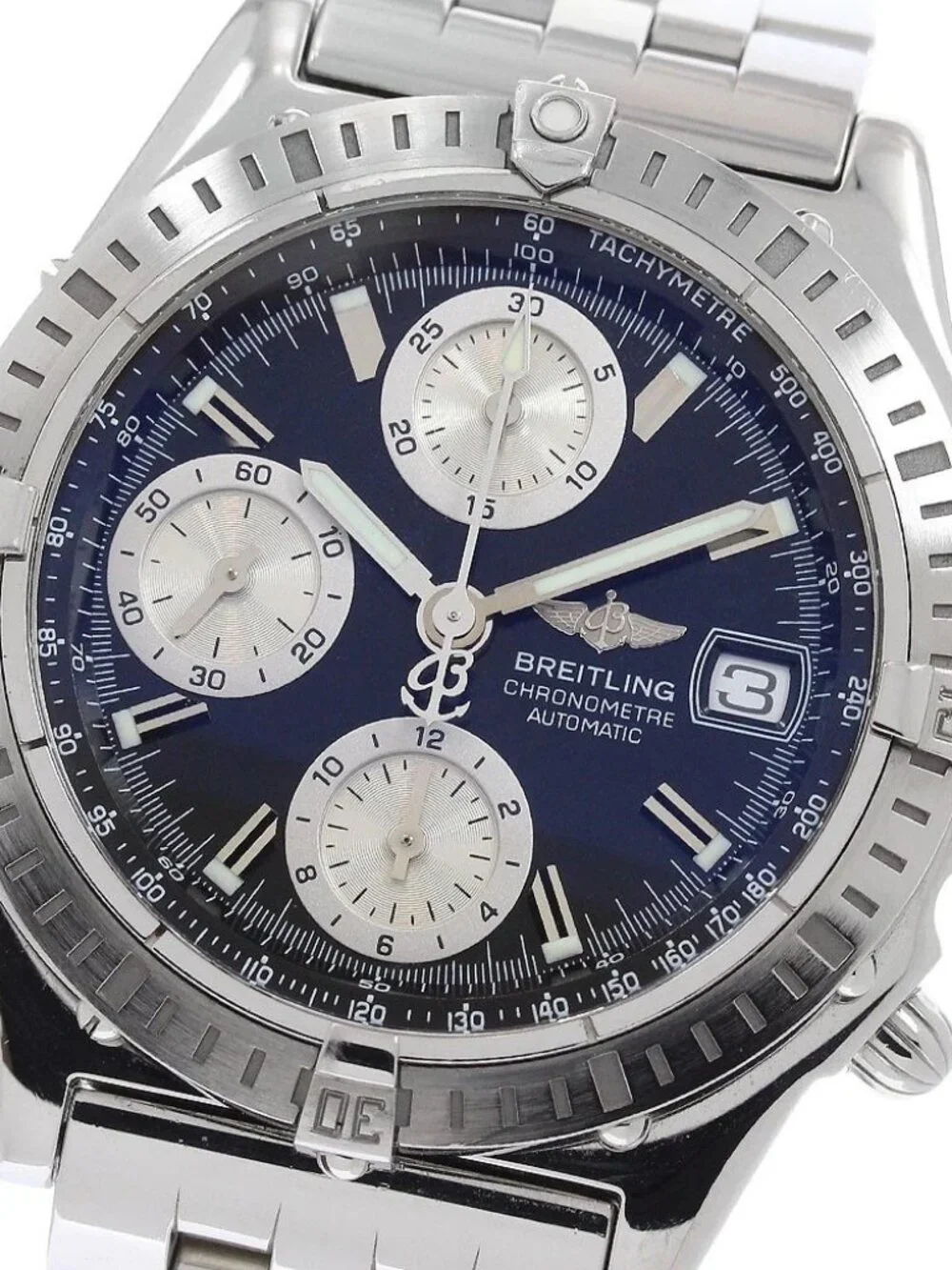 BREITLING Chronomat A13352 Date Black / Silver Dial Automatic Men's Watch_972307